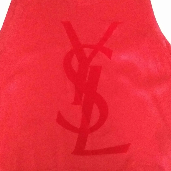 YSL - vintage silk lace velvet logo top - Picture 5 of 5